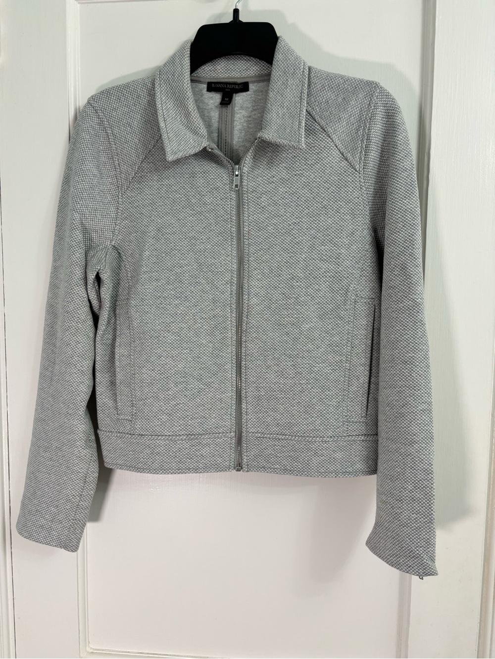 Anne Klein Heather Light Gray Zip Jacket